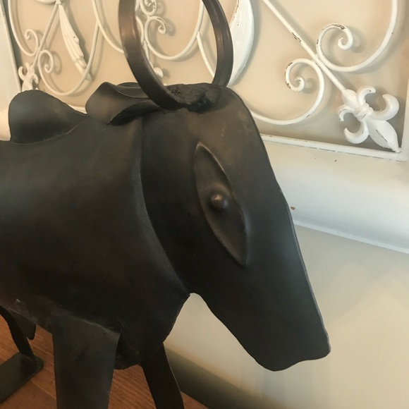 Modern Farmhouse Decor Iron/Aluminum Welded Bull - Picture 5 of 5